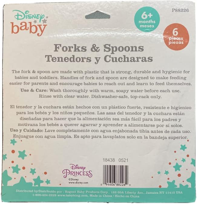 Disney Baby Princess Forks & Spoons 6 Piece Set