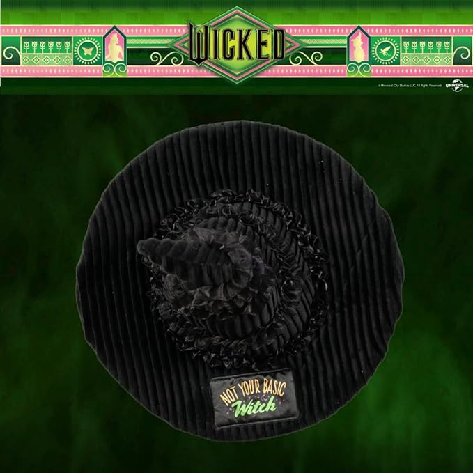 Wicked Elphaba's Witch Hat Bedding Super Soft Plush Decorative Throw Pillow, 14 in X 9 in, (Officially Licensed Product) By Franco Collectibles