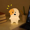 Puppy Night Light for Kids - Squishy Silicone Dog Lamp with Dimmable & 7 RGB Color Changing, Animal Sound, Rechargeable BPA-Free, Dog Nightlight Gift for Children/Teens/College Students