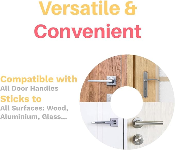 Inaya Child Proof Door Lever Lock (4-Pack) - Door Handle Lock - 3M Adhesive - Minimalist Design - No Drilling Child Safety Door Handle Locks