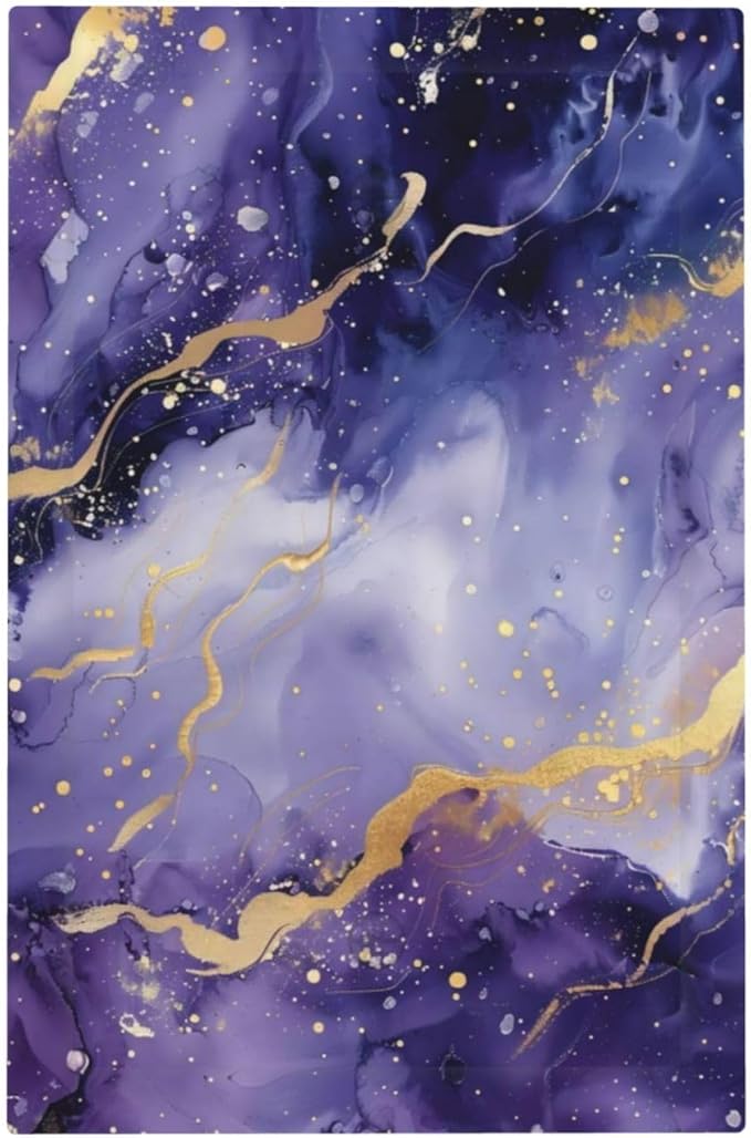 Decorative Light Switch Plate Covers Modernity Abstract Purple Golden Marble 1 Gang No Device Switch Cover Plate Single Blank Wall Plate Switchplate Electrical Faceplate
