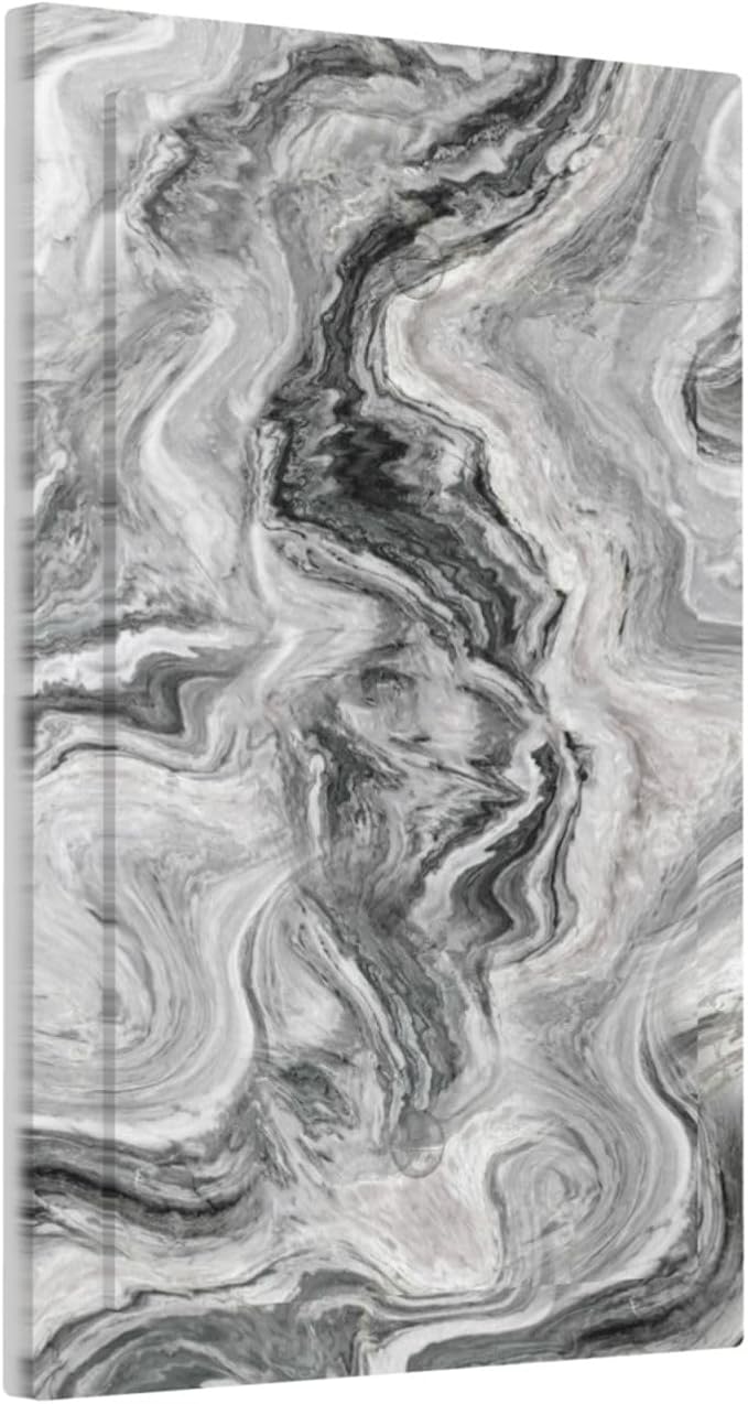 Beautiful Grey Marble Texture Simple Abstract Print Light Switch Cover Plate 1 Gang No Device Blank Electrical Wall Plates Faceplate Decorative Switch Plate for Bathroom Kitchen Decor
