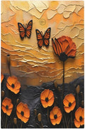 Oil Painting Flower Sunset Butterfly Vintage Rustic Floral Light Switch Cover Plate 1 Gang No Device Blank Electrical Wall Plates Faceplate Decorative Switch Plate Covers for Bedroom Living Room Decor