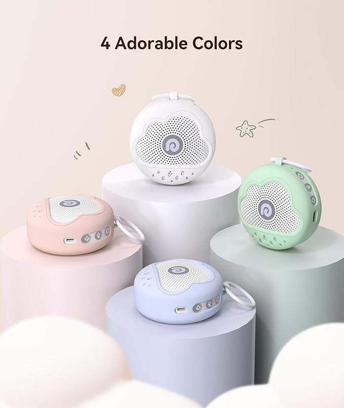 Dreamegg White Noise Machine - Portable Sound Machine Baby with Safe Silicone Cover, Features Powerful Battery, 21 Soothing Sound, Noise Canceling for Sleeping, Baby Registry Gift, Nursery, Travel