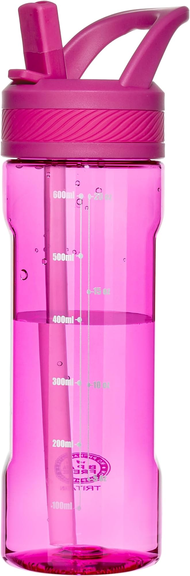 OLDLEY 20 kids Water Bottle with Straw,Tritan BPA-Free,Leak-Proof Design for Travel,Home, School, (Fuchsia)