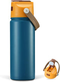 18 OZ Water Bottle for Kids, Stainless Steel Double Insulated Sports Water Bottle, Leak Proof Straw Cup for School, Gifts and Travel, BPA Free (Dark Blue)
