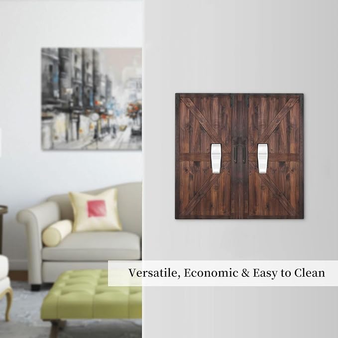 Rustic Barn Doors Vintage Brown Wood Plank Print Decorative Switch Plates 2 Gang Double Toggle Outlet Light Switch Cover Wall Plate Electrical Faceplate for Farmhouse Home Decor