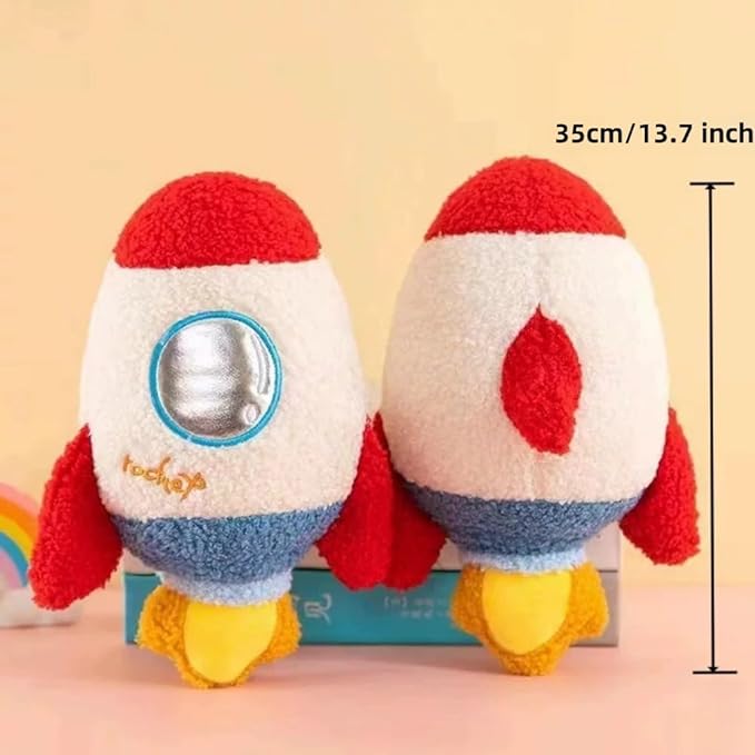 13.7 inch Rocket Shape Plush Toys Pillow, Rocket Ship Stuffed Plush Doll,Living Room Sofa Bedroom Decorative Children's Birthday Gift