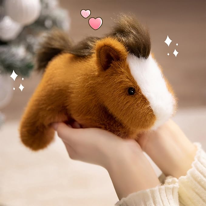 PEACH CAT Horse Stuffed Animal 7.8" Cute Plushies Small Plush Toys Gifts for Kids Brown