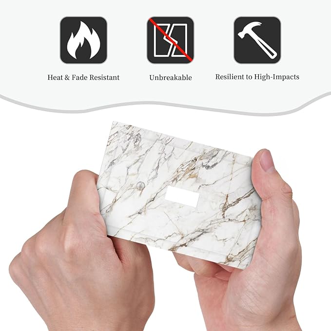 Light Switch Cover Plate White Brown Marble Abstract Modern Luxury 1 Gang Single Toggle Decorative Switch Plates Wall Plates Electrical Faceplate Socket Covers for Bathroom Kitchen Decor
