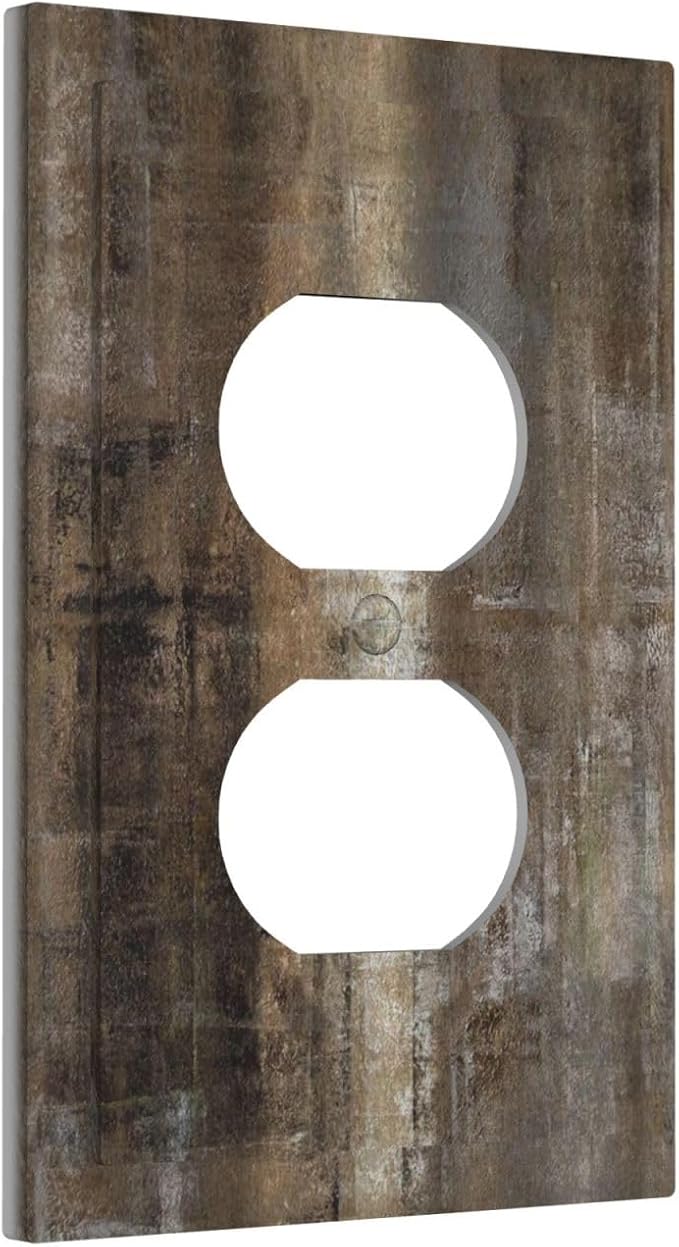 Decorative Outlet Covers Tan Brown Rustic Abstract Wood Vintage Wooden 1 Gang Duplex Light Switch Cover Plate Electrical Switch plates WallPlates Socket Covers for Farmhouse Home Decor
