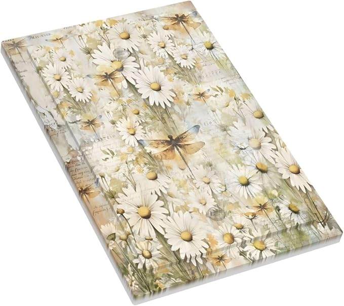Vintage Letter Paper Wildflowers Dragonfly Daisy Floral Light Switch Cover Plate 1 Gang No Device Blank Electrical Wall Plates Faceplate Decorative Switch Plate Covers for Farmhouse Bedroom Decor