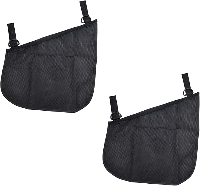 2 Pack Universal Side Sling Stroller Mesh Cargo Net with Non-Slip and Adjustable Straps Side Sling Stroller Mesh Cargo Organizer for Extra Stroller Storage Space