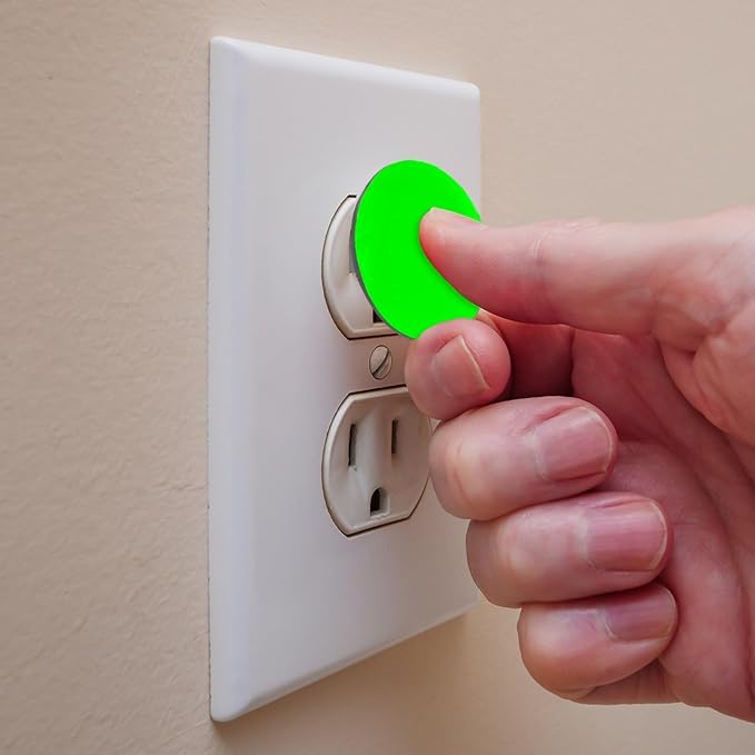 Outlet Covers (12/24 Pack)– Pure Green Pattern Outlet Plug Covers – Baby Safety Child Proof