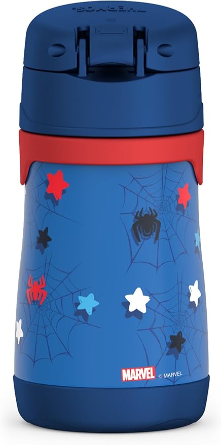 THERMOS Vacuum Insulated Stainless Steel 10oz Straw Bottle, Spidey and His Amazing