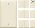 ENERLITES Blank Device Wall Plate, Gloss Finish, Standard Size 1-Gang 4.50" x 2.76", Polycarbonate Thermoplastic, 8801-LA-10PCS, Light Almond (10 Pack)