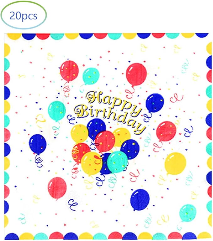Happy Birthday Party Decorations Polka Dot Tableware Set, include 20 Plates and 20 Napkins, for Polka Dots Boys Girls Party Supplies