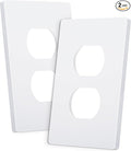 Bates- Screwless Duplex Wall Plates, 2 Pack, White, Screwless Wall Plate Cover