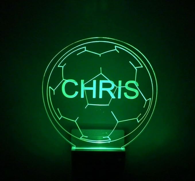Night Light Multi Color Personalized LED Plug-in, Ultra-Slim Touch Night Light Smart Dusk to Dawn Sensor, Kids Children's Bedroom Kitchen Bathroom Hallway Play Room Variations (Soccer Ball)