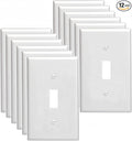 Light Switch Cover Plate,Toggle Light Switch Wall Plate,Toggle Wall Plate Cover,Standard Size 1-Gang 4.50" x 2.76",Unbreakable Polycarbonate Thermoplastic,UL Listed (12 Pack, Glossy White)