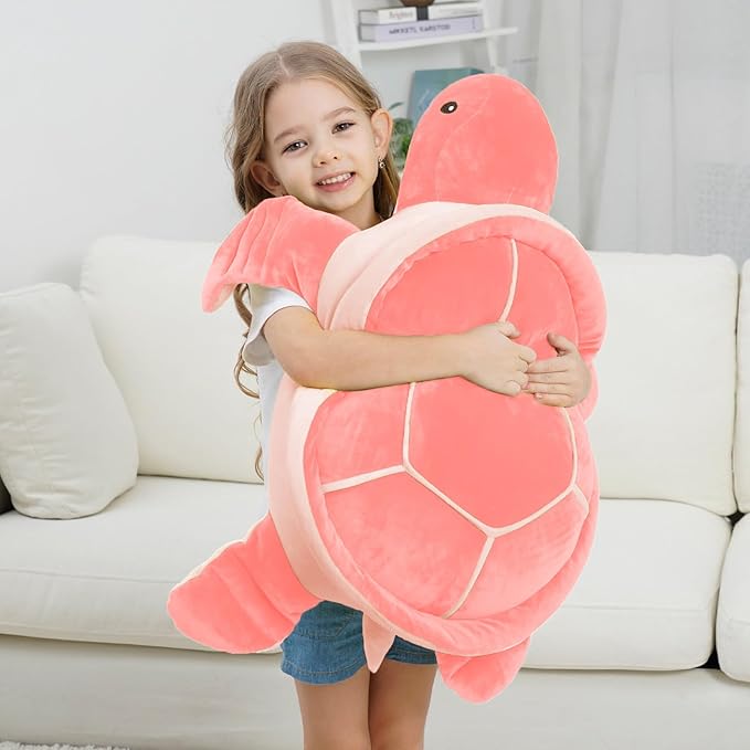 Dalmao 28" Big Pink Sea Turtle Stuffed Animals Plush Pillow Toys, Cute Giant Large Jumbo Soft Turtles Plushies, Gift for Kids Boys Girls, Birthday