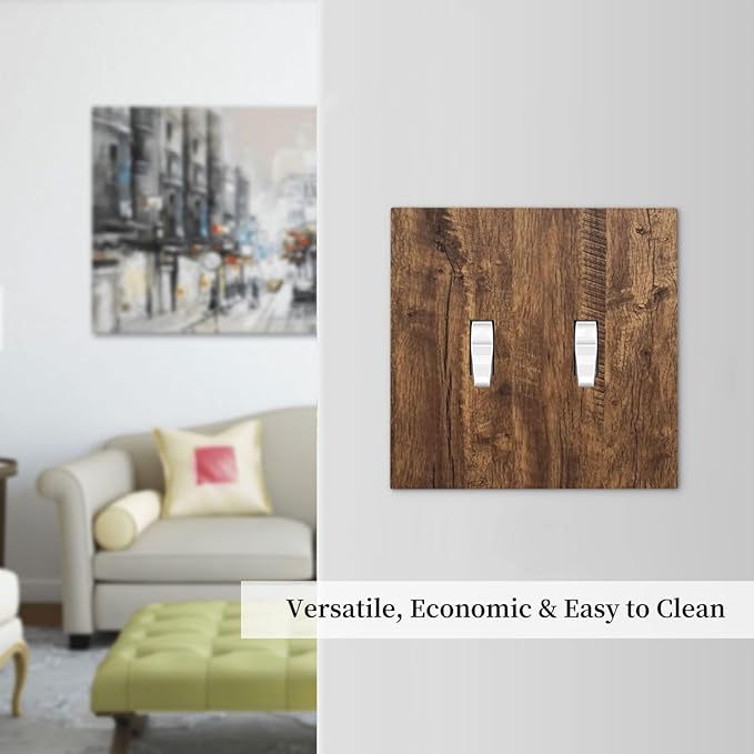 Rustic Old Wood Brown Crack Tree Tumor Print Decorative Switch Plates 2 Gang Double Toggle Outlet Light Switch Cover Wall Plate Electrical Faceplate for Farmhouse Home Decor
