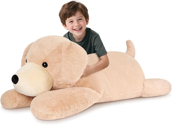 SuzziPals 43 inch Golden Retriever Giant Dog Stuffed Animal, Lifelike Jumbo Dog Plush for Stress Relief & Companion, Extra Soft Large Stuffed Animals, Big Plushies Gifts for Kids Adults