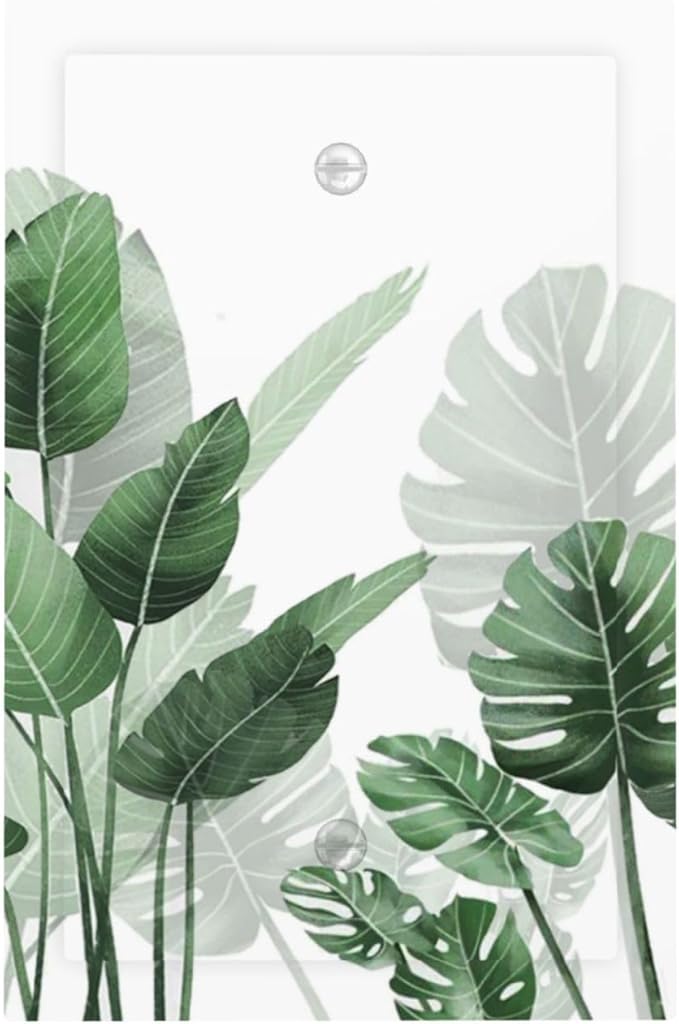Light Switch Cover Plate Boho Tropical Plant Natural Palm Leaf 1 Gang No Device Blank Electrical Wall Plates Faceplate Decorative Switch Plate For Bed Room Living Room Decor