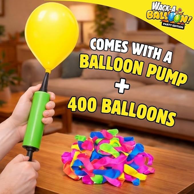 Wack A Balloon Party Edition Pop Game for Kids and Adults, Interactive Balloon Popping Party Gift for Game Night, Family Fun and Classrooms, Ages 4+