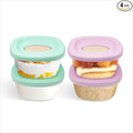 4 Pack Baby Food Storage Containers 4 oz, Baby Silicone Food Jars with Ventilation Valve, Snack Containers with Leak Proof Sealing Lid Microwave Safe, Suitablefor Nurseries, Schools and Travel
