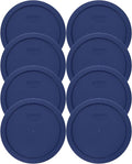 Pyrex 7402-PC Blue Food Storage Replacement Lid (This Lid Fits the Pyrex 7402 6-Cup SCULPTED MIXING BOWL and 7203 7-Cup Glass Bowl) (8-Pack) - Made in USA