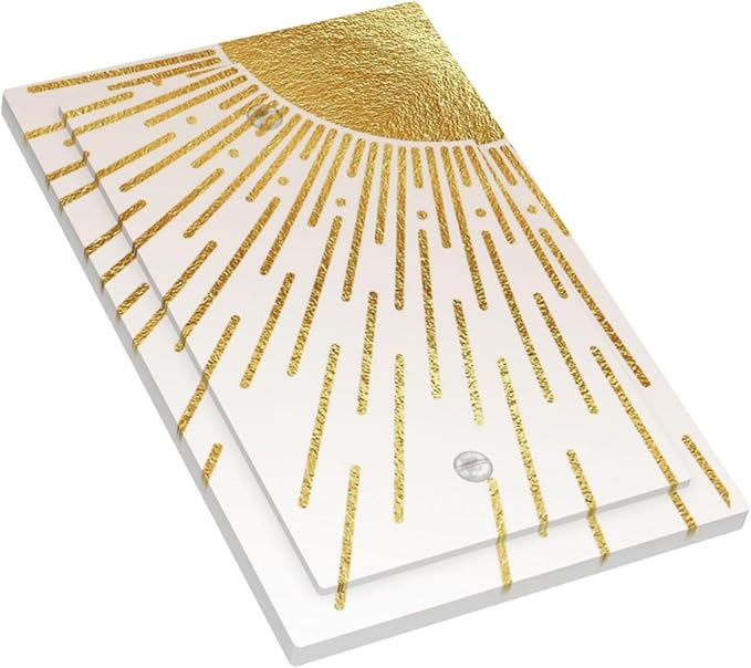 Mid Century Boho Gold Sun Abstract Sunrise Light Switch Cover Plate 1 Gang No Device Blank Electrical Wall Plates Faceplate Decorative Switch Plate for Kids Room Home Decor