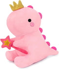 SQEQE Dinosaur Stuffed Animal, Cute Dinosaur Plush Toys with Fairy Wand, Dino Plushies Anniversary Birthday Gift for Her Girls Boys Boyfriend Girlfriend(Pink,12 inch)