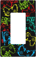 Video Game Single Gang Rocker Light Switch Cover Plates Decorative Outlet Covers, 1 Gang Rocker Wall Plate