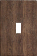 Decorative Light Switch Cover Rustic Vintage Wood Grain Brown 1 Gang Single Toggle Decorator Outlet Wall Plate Device Electrical Faceplate Switchplates for Farmhouse Cabin Decor