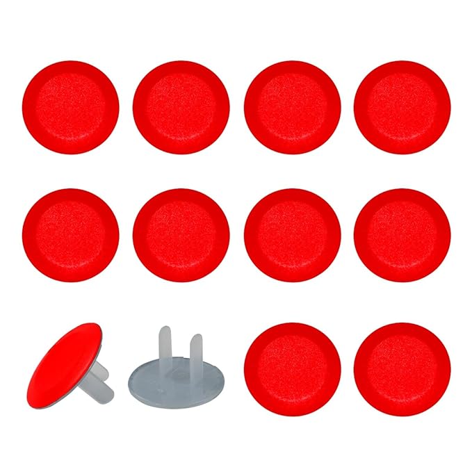 Pure Red Pattern Outlet Covers Baby Proofing Safe & Secure Electric Plug Protectors | Sturdy Childproof Socket Covers for Home & Office | Easy Installation | Protect Toddlers & Babies