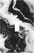 Ink Painting Marble Black White Abstract Luxurious Print Decorative Light Switch Cover 1 Gang Single Toggle Device Electrical Faceplate Switchplates Decorator Outlet Wall Plate for Kitchen Office