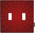Red Spider Web 2-Gang Double Toggle Wall Plate, Hero Theme Cartoon Light Switch Cover for Man Cave & Teen Boys Room 4.5 x 4.5 Inch