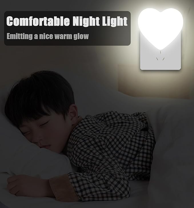INZU Night Lights Plug into Wall, LED Night Light for Kids, Cute Nightlight with Auto Dusk to Dawn Sensor, LED Nightlight with Soft Warm Light for Bedroom, Nursery, Bathroom, Hallway (White)