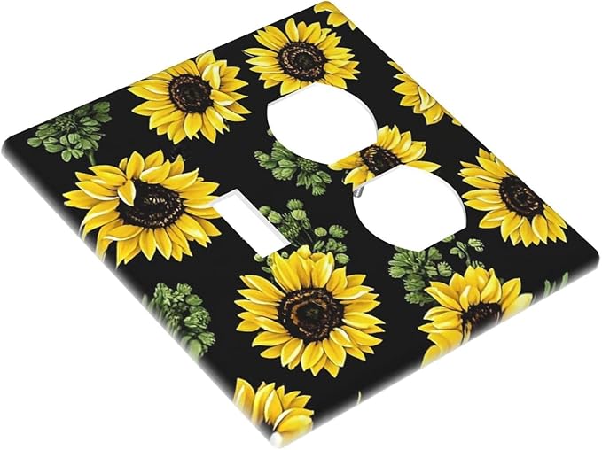 Wallplates Floral Sunflower Plants Flowers 1 Toggle 1 Duplex Switch Plate Electrical Gfci Faceplate Decorative Light Switch Covers For Bed Room Farmhouse Decor