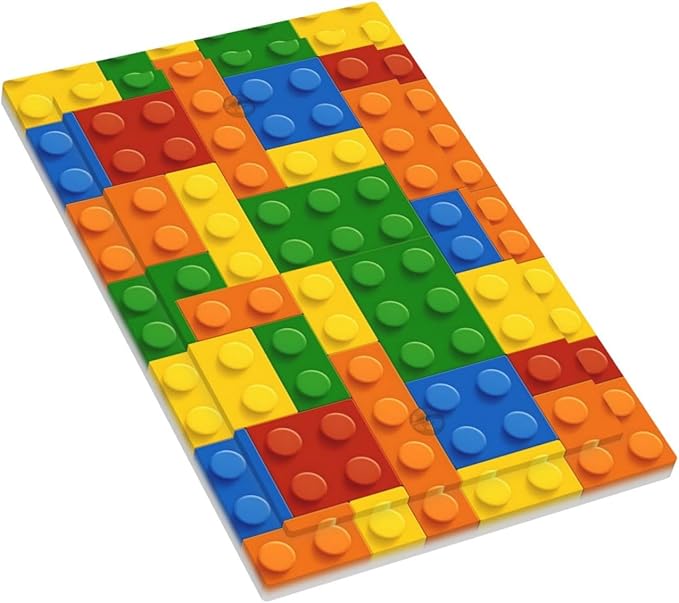 Building Blocks Theme Colored Bricks Print Light Switch Cover Plate 1 Gang No Device Blank Electrical Wall Plates Faceplate Decorative Switch Plate Covers for Room Office Home Decor