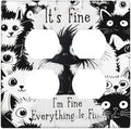 Funny Black Cat Inspirational Quotes Patterns Outlet Covers 2 Gang Double Duplex Decorative Light Switch Covers Electrical Wallplates Socket Faceplate for Kids Room Nursery Decor