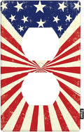 Vintage American Flags Wall Plate Cover Patriotic Theme Outlet Covers 1-Gang Switch Plug Duplex Cover Home Bedroom Bathroom Kitchen
