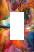 Light Switch Cover Plate Iridescent Abstract Colorful Clouds 1 Gang Single Rocker Decorative Switch Plates Rainbow Outlet Covers GFCI Receptacle Electrical Wall Plates for Bathroom Home Decor