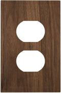 Outlet Covers Dark Brown Wood Grain 1 Gang Duplex Light Switch Cover Plate Decorative Switch Plate Covers Electrical Socket Cover for Farmhouse Cabin Decor