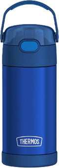 THERMOS FUNTAINER 12 Ounce Stainless Steel Vacuum Insulated Kids Straw Bottle, Blue