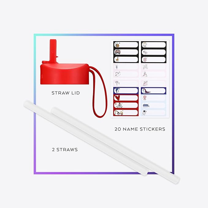 IRON °FLASK Kids Water Bottle - Straw Lid, 20 Name Stickers, Vacuum Insulated Stainless Steel, Double Walled Tumbler Travel Cup, Mug - Construction Zone, 10 Oz