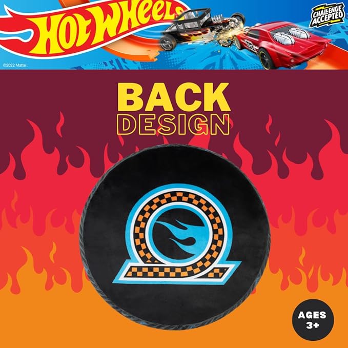 Hot Wheels Racing Tire Plush Decorative Pillow – Kids Bedroom Decor Cushion, 14 inch, (Officially Licensed Product) By Franco