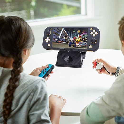 GUTIAL Accessories Bundle for Nintendo Switch Lite - Cute Kawaii NS Lite Accessories kit for Grils Boys Kids with Carrying Case, Cartoon Cover Case, Screen Protector, Stand - Black