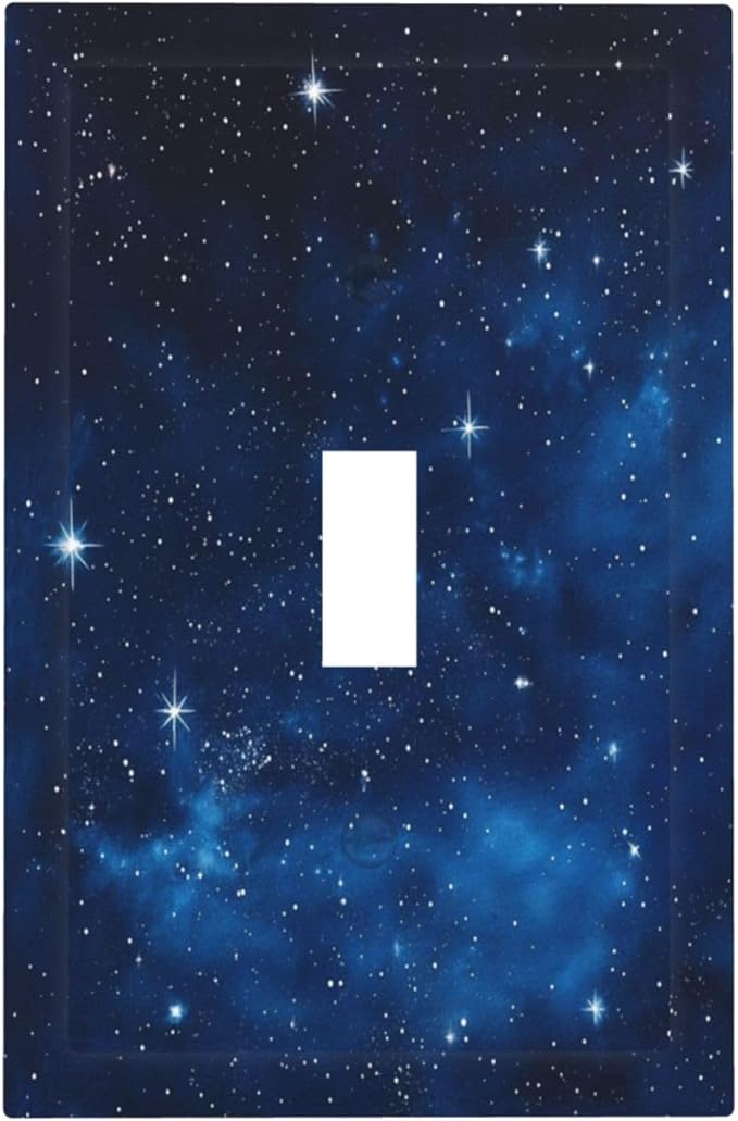 Light Switch Cover Plate Galaxy Starry Sky Universe Sparkle Stars 1 Gang Wall Plate Cover Single Toggle Outlet Covers Decorative Switch Plate Covers Electrical Faceplate for Bathroom Bedroom